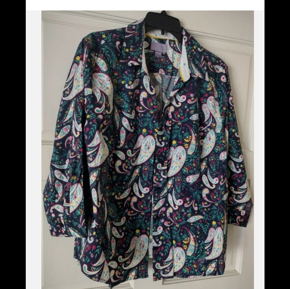 Laura Scott Paisley Blue Multicolor Size S